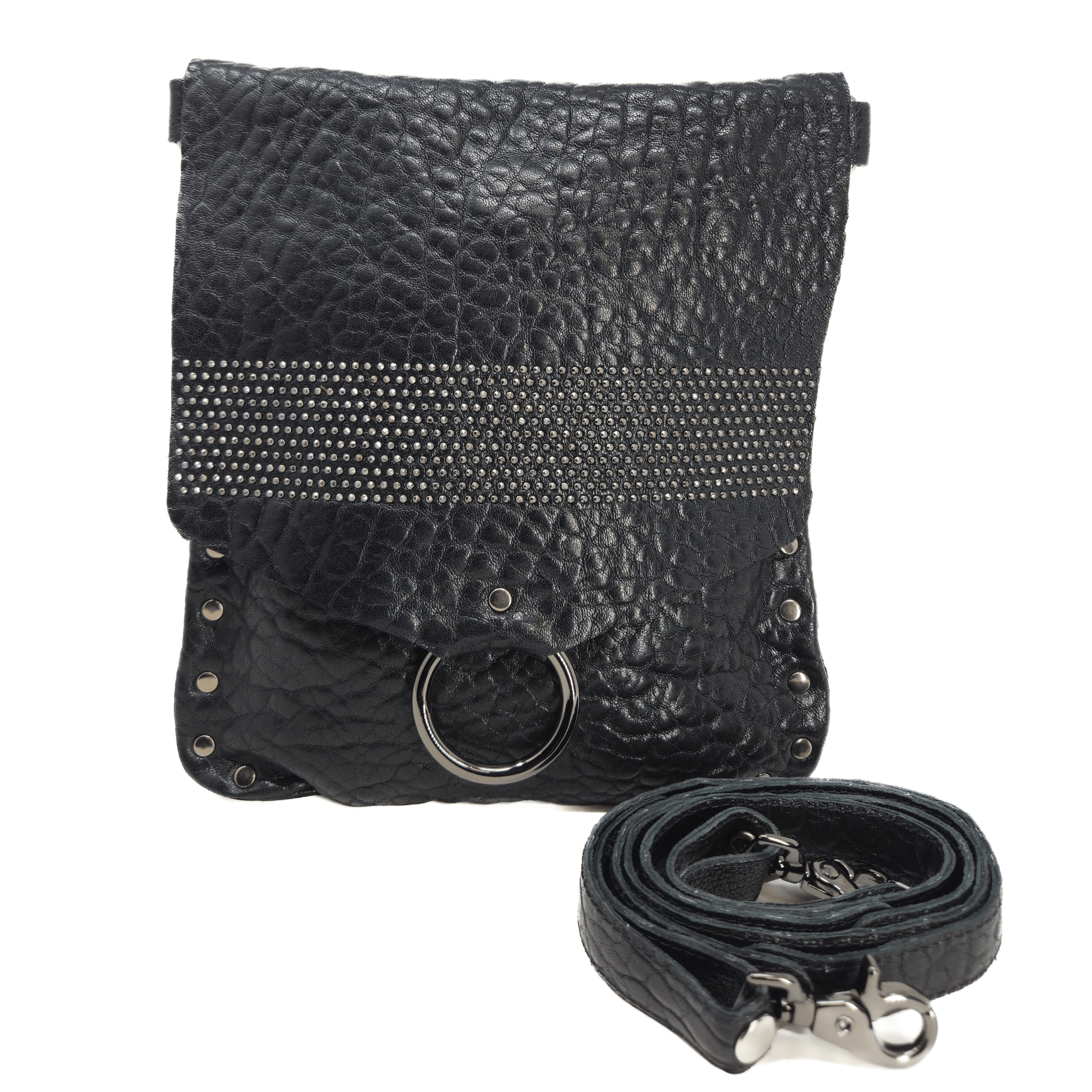 Dylan Black Leather Cross Body Bag